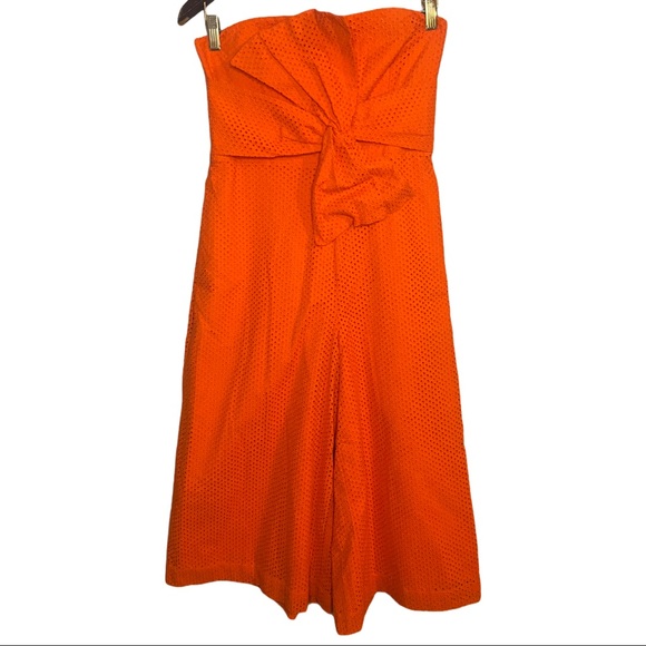 NWT Anthro Postmark Tangerine Eyelet Jumpsuit 8 - Picture 3 of 11